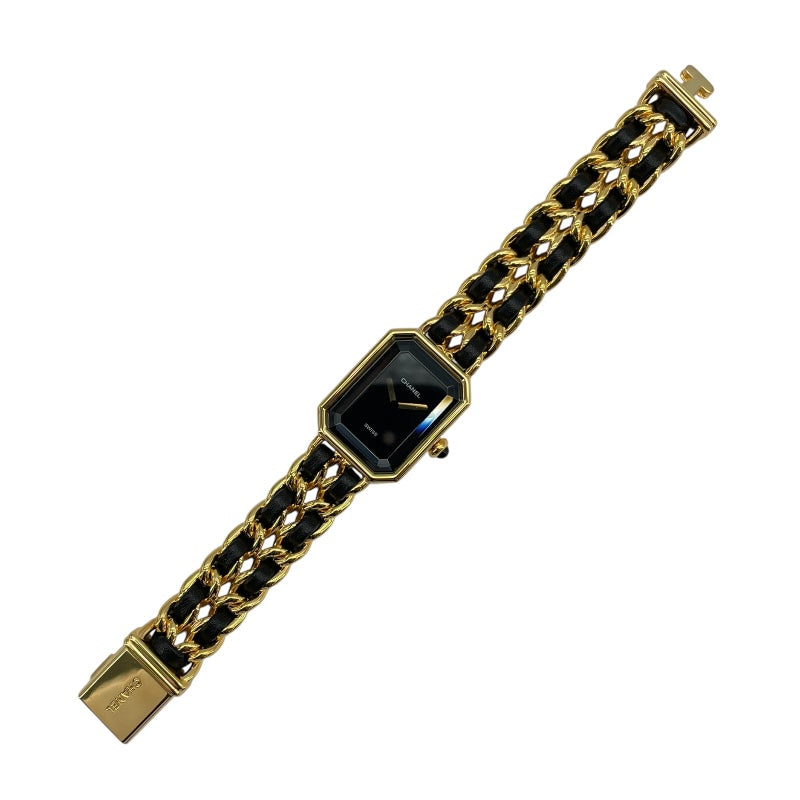 シャネル CHANEL プルミエールS H0001 ブラック GP レディース 腕時計