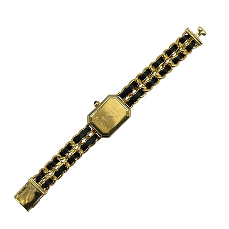 シャネル CHANEL プルミエールS H0001 ブラック GP レディース 腕時計