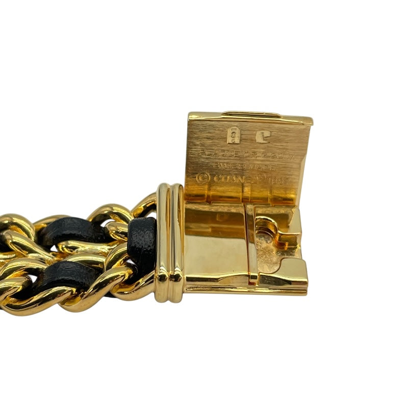 シャネル CHANEL プルミエールXL H0001 ブラック GP×革ベルト クオーツ レディース 腕時計