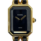 シャネル CHANEL プルミエールXL H0001 ブラック GP×革ベルト クオーツ レディース 腕時計