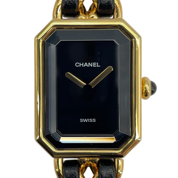 シャネル CHANEL プルミエールXL H0001 ブラック GP×革ベルト クオーツ レディース 腕時計