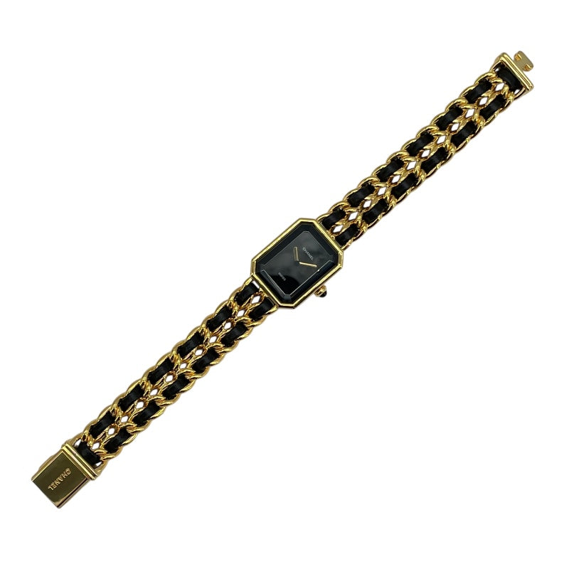 シャネル CHANEL プルミエールXL H0001 ブラック GP×革ベルト クオーツ レディース 腕時計
