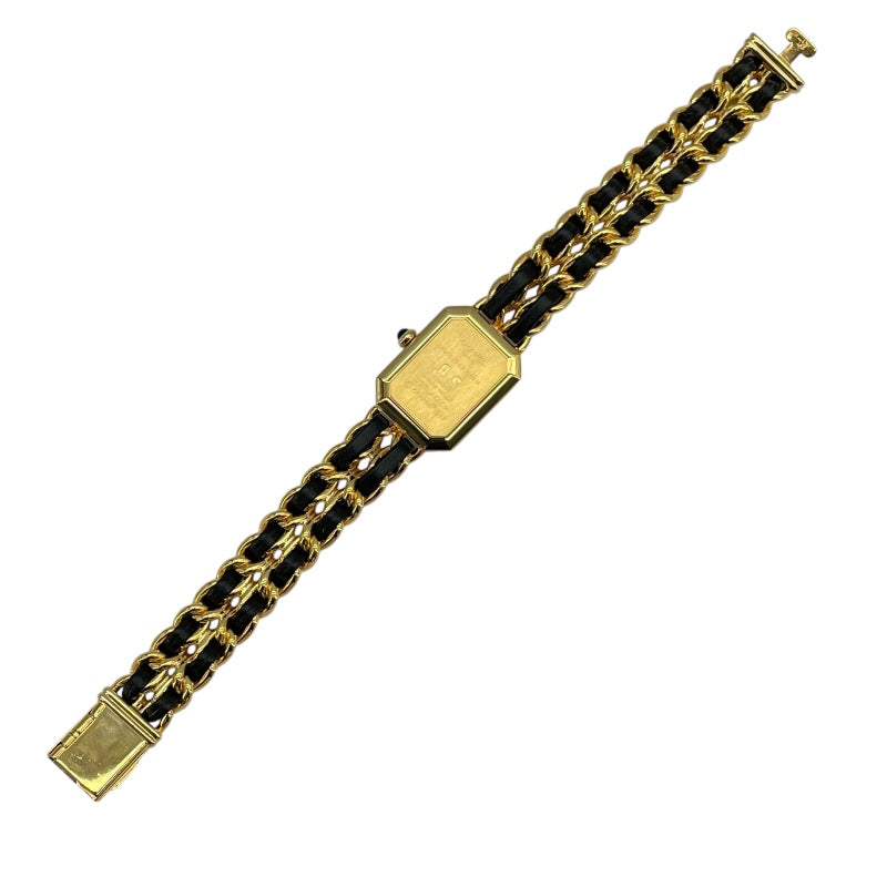 シャネル CHANEL プルミエールXL H0001 ブラック GP×革ベルト クオーツ レディース 腕時計