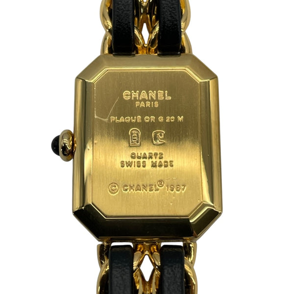 シャネル CHANEL プルミエールXL H0001 ブラック GP×革ベルト クオーツ レディース 腕時計
