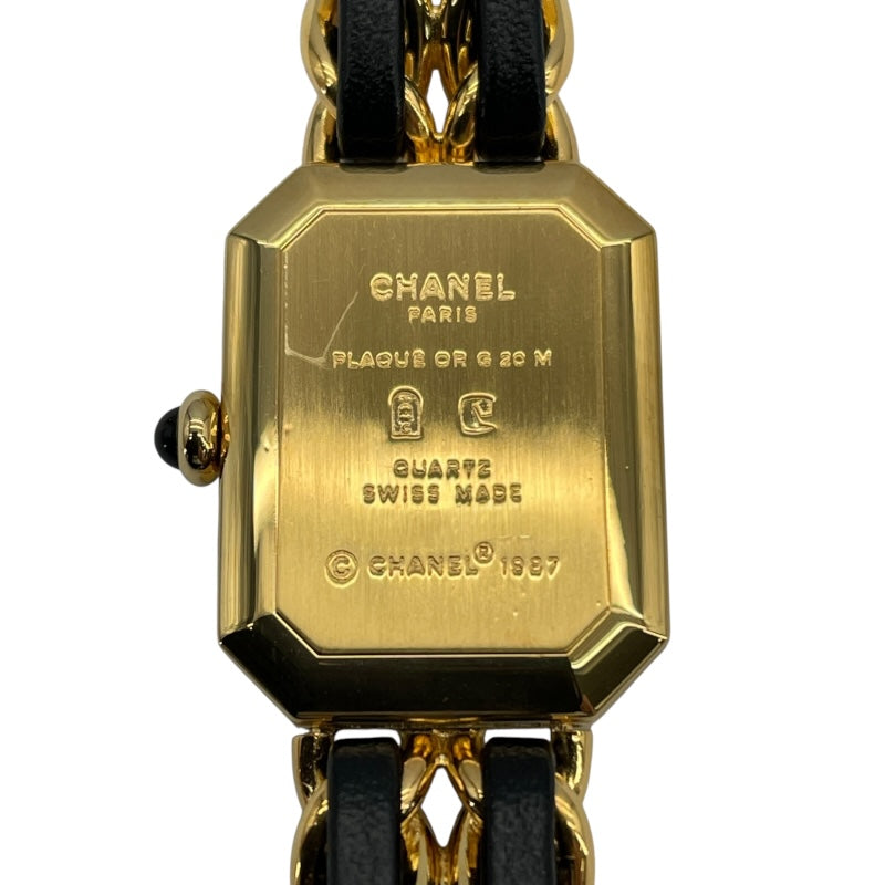 シャネル CHANEL プルミエールXL H0001 ブラック GP×革ベルト クオーツ レディース 腕時計