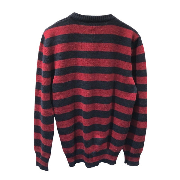 サンローラン SAINT LAURENT ボーダーニットセーター 338879 ボルドー×ネイビー ウール メンズ セーター