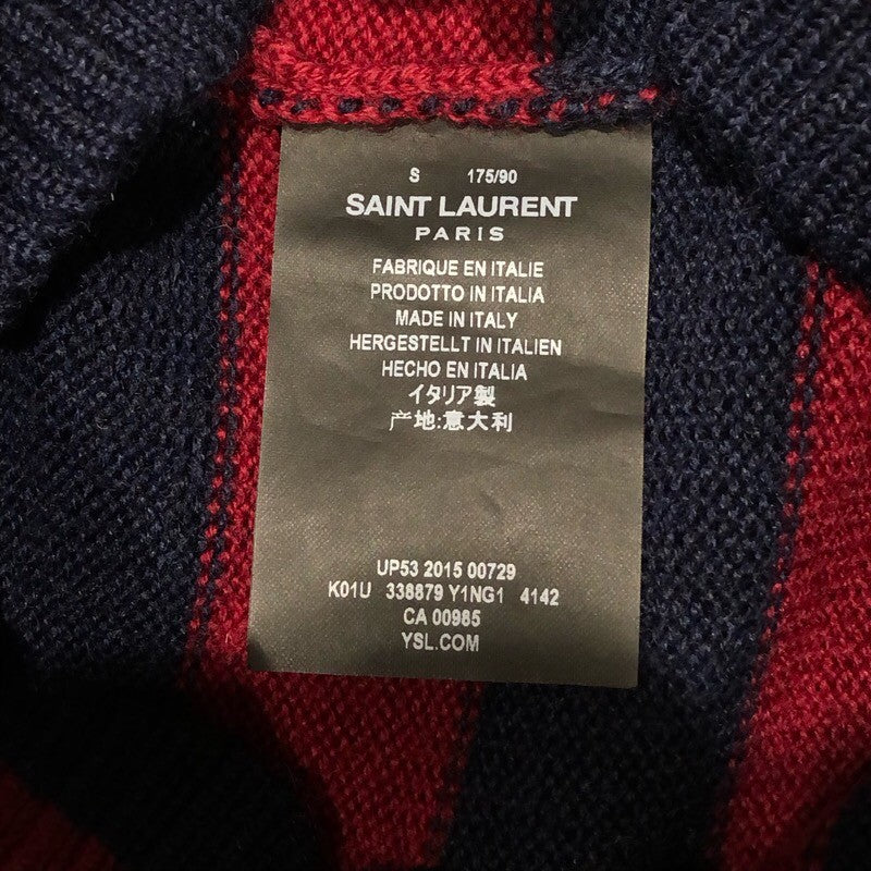 サンローラン SAINT LAURENT ボーダーニットセーター 338879 ボルドー×ネイビー ウール メンズ セーター