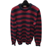 サンローラン SAINT LAURENT ボーダーニットセーター 338879 ボルドー×ネイビー ウール メンズ セーター