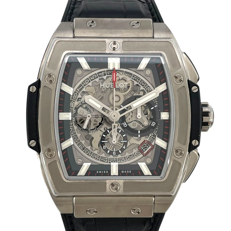 ウブロ HUBLOT スピリット オブ ビッグバン チタニウム 601.NCX.0173.LR シルバー チタン×ラバーベルト 自動巻き メンズ 腕時計