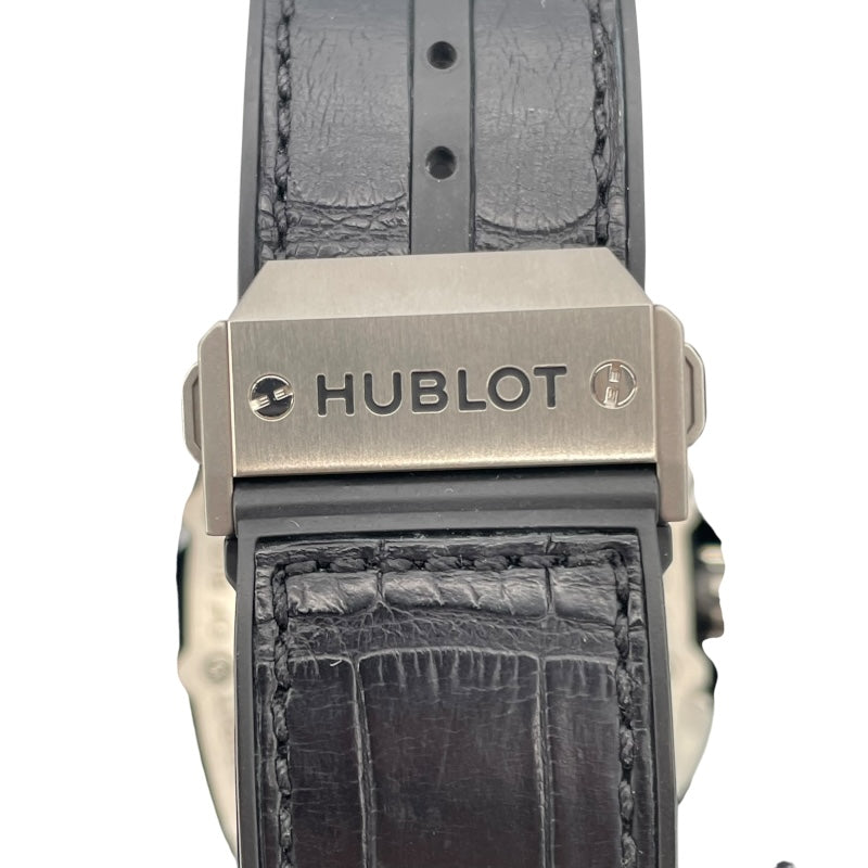 ウブロ HUBLOT スピリット オブ ビッグバン チタニウム 601.NCX.0173.LR シルバー チタン×ラバーベルト 自動巻き メンズ 腕時計