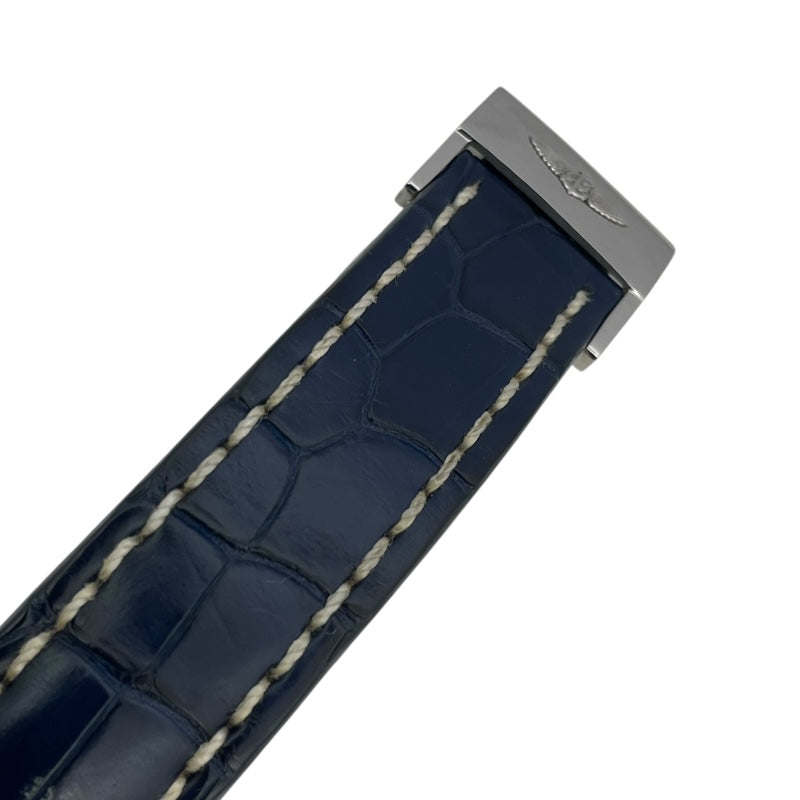 ブライトリング BREITLING ナビタイマー モンブリラン 38mm A41330 シルバー SS/革ベルト 自動巻き メンズ 腕時計