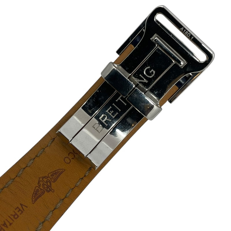 ブライトリング BREITLING ナビタイマー モンブリラン 38mm A41330 シルバー SS/革ベルト 自動巻き メンズ 腕時計