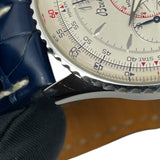 ブライトリング BREITLING ナビタイマー モンブリラン 38mm A41330 シルバー SS/革ベルト 自動巻き メンズ 腕時計
