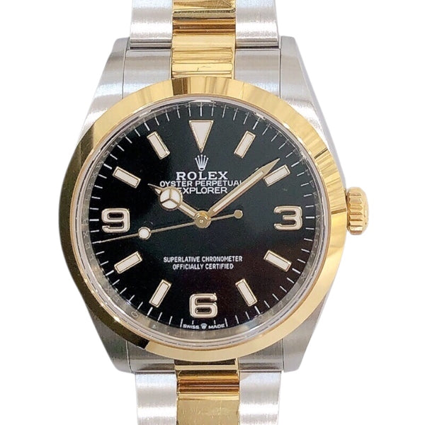 ロレックス ROLEX エクスプローラー36 124273 ブラック k18YG×SS 自動巻き ユニセックス 腕時計