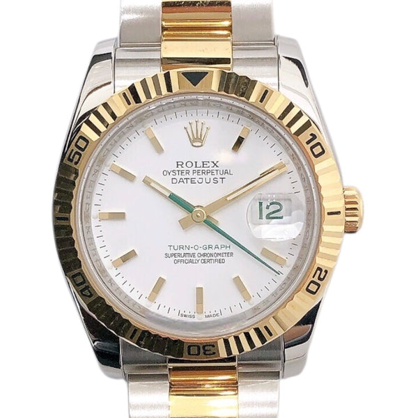 ロレックス ROLEX ターノグラフ　日本限定 116263 ホワイト k18×SS 自動巻き ユニセックス 腕時計