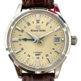 グランドセイコー Grand Seiko エレガンスコレクション GMT SBGM221 アイボリー SS/レザーストラップ 自動巻き メンズ 腕時計