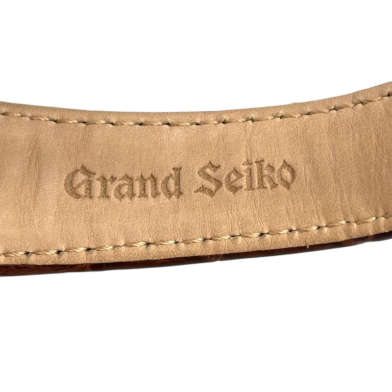 グランドセイコー Grand Seiko エレガンスコレクション GMT SBGM221 アイボリー SS/レザーストラップ 自動巻き メンズ 腕時計