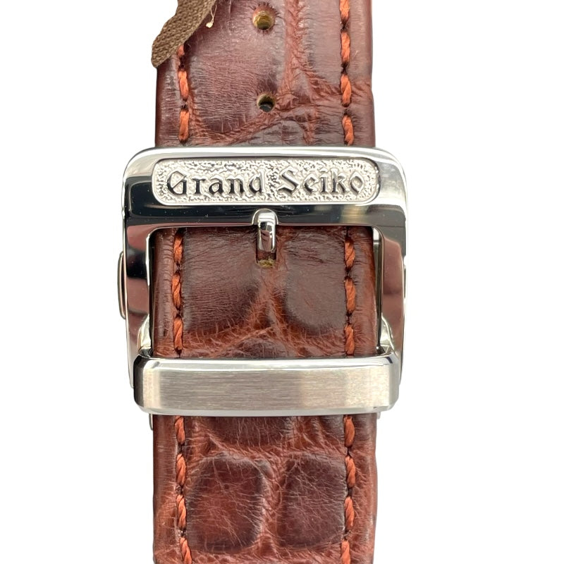グランドセイコー Grand Seiko エレガンスコレクション GMT SBGM221 アイボリー SS/レザーストラップ 自動巻き メンズ 腕時計