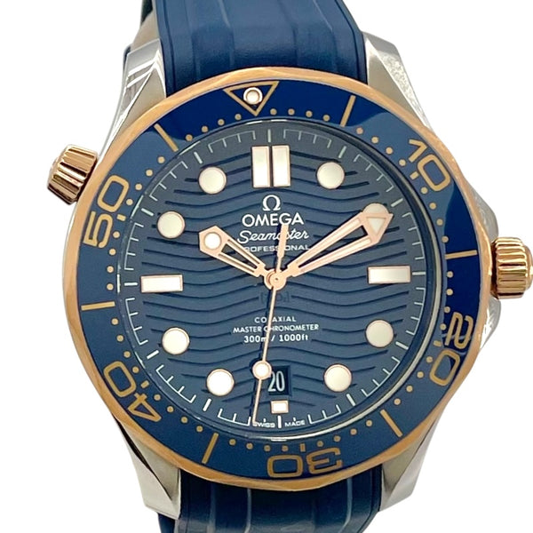 オメガ OMEGA シーマスターダイバー300M コーアクシャル マスタークロノメーター 210.22.42.20.03.002 ブルー PG/SS 自動巻き メンズ 腕時計