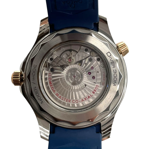 オメガ OMEGA シーマスターダイバー300M コーアクシャル マスタークロノメーター 210.22.42.20.03.002 ブルー PG/SS 自動巻き メンズ 腕時計