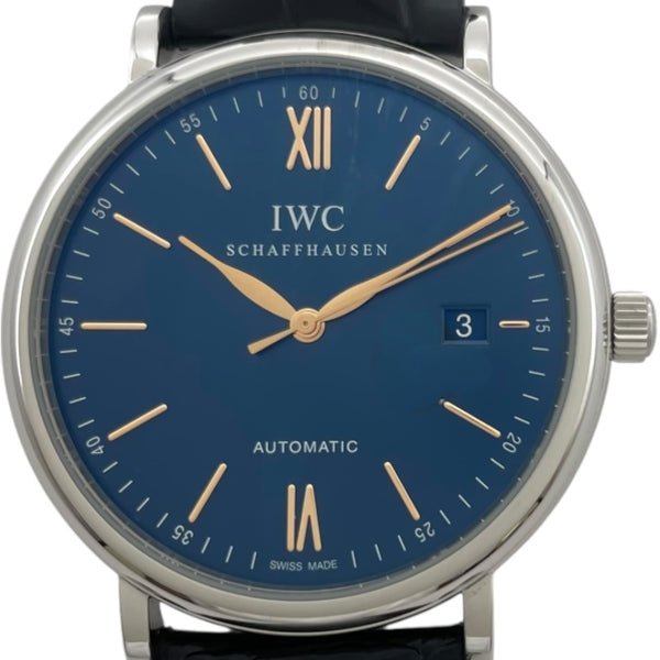 インターナショナルウォッチカンパニー IWC ポートフィノ オートマティック IW356523 ブルー SS 自動巻き メンズ 腕時計