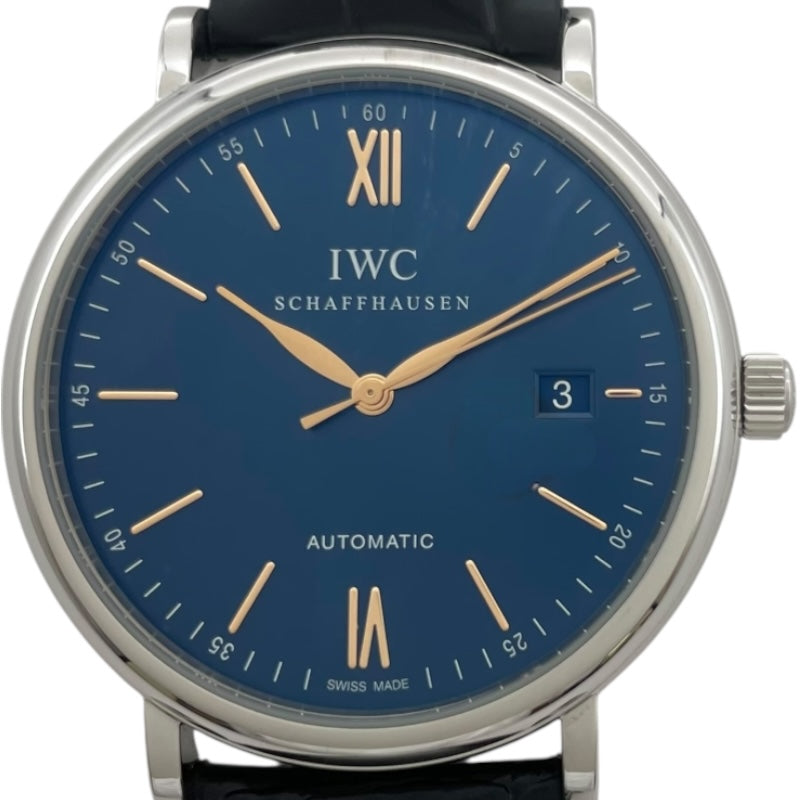 インターナショナルウォッチカンパニー IWC ポートフィノ オートマティック IW356523 ブルー SS 自動巻き メンズ 腕時計
