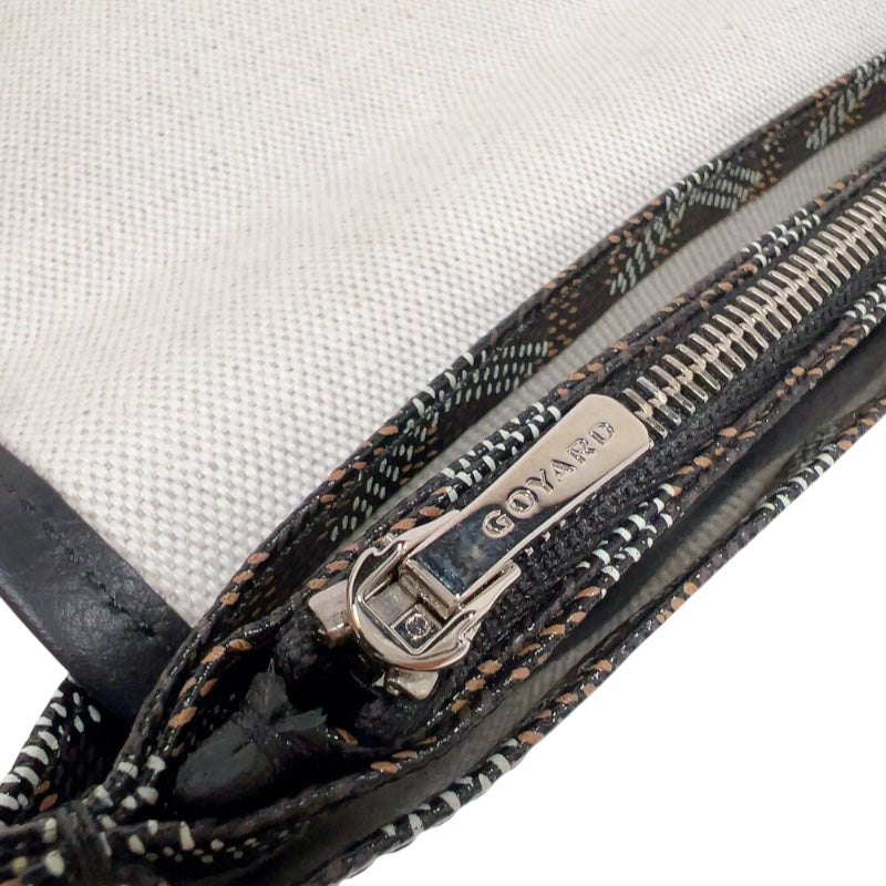 ゴヤール GOYARD プリュメ ポーチウォレット ブラック　シルバー金具 ゴヤールディンキャンバス レディース ショルダーバッグ