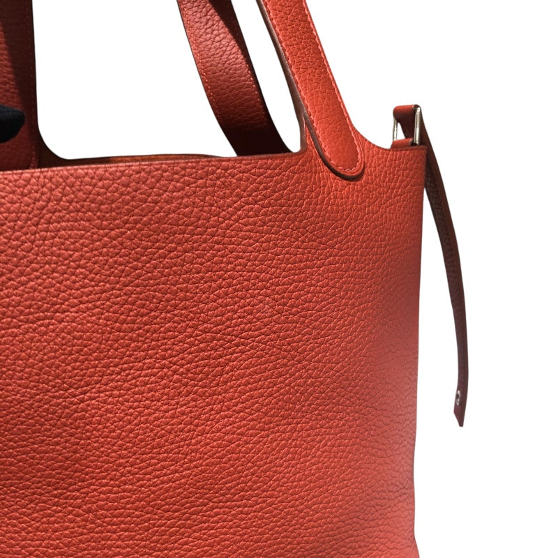 エルメス HERMES ピコタンロックPM Y刻 ブリック　シルバー金具 トリヨン レディース ハンドバッグ