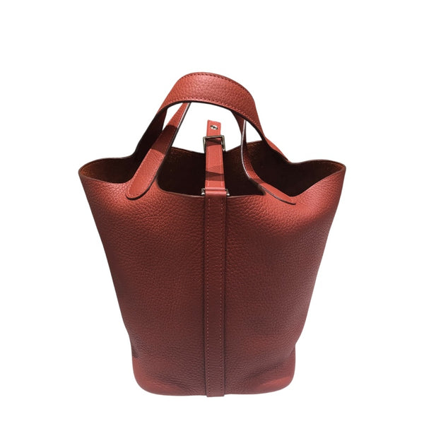 エルメス HERMES ピコタンロックPM Y刻 ブリック　シルバー金具 トリヨン レディース ハンドバッグ