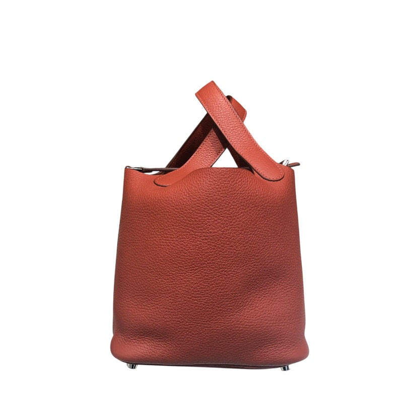 エルメス HERMES ピコタンロックPM Y刻 ブリック　シルバー金具 トリヨン レディース ハンドバッグ