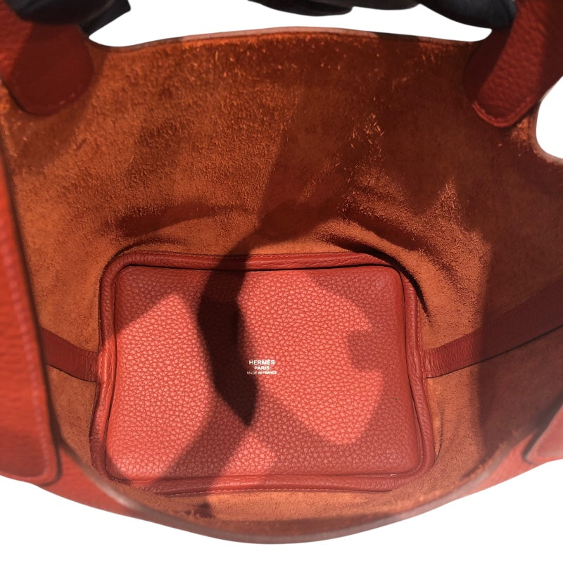 エルメス HERMES ピコタンロックPM Y刻 ブリック　シルバー金具 トリヨン レディース ハンドバッグ