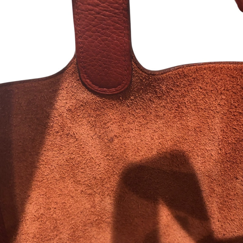 エルメス HERMES ピコタンロックPM Y刻 ブリック　シルバー金具 トリヨン レディース ハンドバッグ