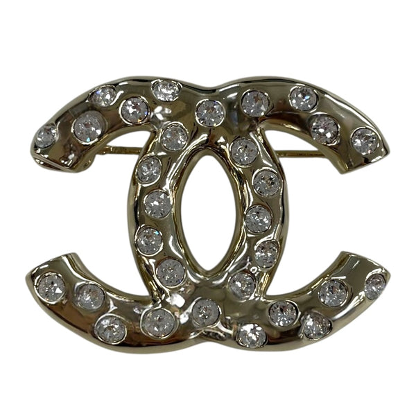 シャネル CHANEL ココマーク ラインストーン ブローチ ゴールド GP/ラインストーン アクセサリー