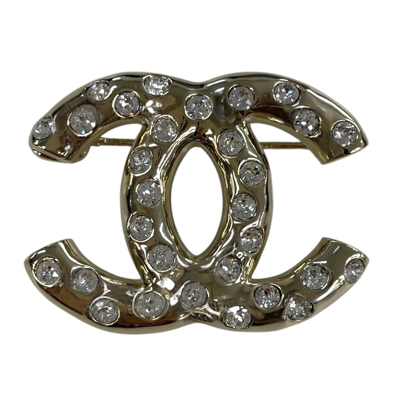 シャネル CHANEL ココマーク ラインストーン ブローチ ゴールド GP/ラインストーン アクセサリー