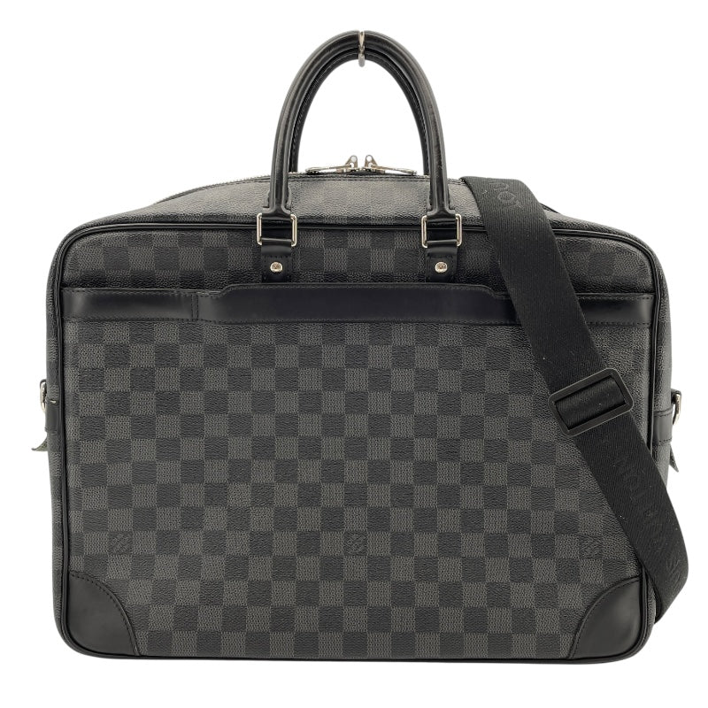 ルイ・ヴィトン LOUIS VUITTON ポルト ドキュマン・ヴォワイヤージュGM N41123 ブラック　シルバー金具 ダミエ・グラフィット メンズ ブリーフケース