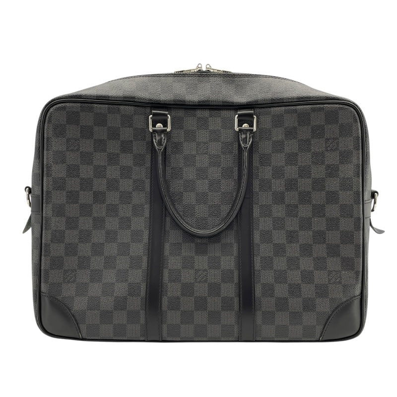 ルイ・ヴィトン LOUIS VUITTON ポルト ドキュマン・ヴォワイヤージュGM N41123 ブラック　シルバー金具 ダミエ・グラフィット メンズ ブリーフケース