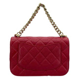 シャネル CHANEL マトラッセ 2WAY チェーンショルダー 24番台 レッド SV金具 キャビアスキン レディース ショルダーバッグ
