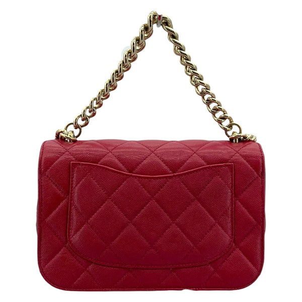 シャネル CHANEL マトラッセ 2WAY チェーンショルダー 24番台 レッド SV金具 キャビアスキン レディース ショルダーバッグ