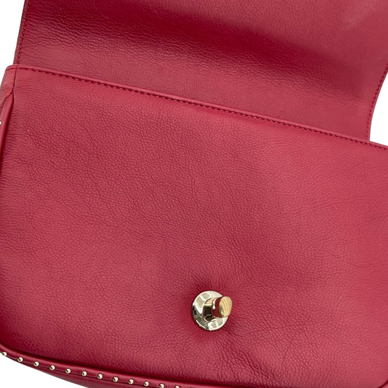 マトラッセ/チェーンショルダーバッグ/キャビアスキン/レザー/レッド CHANEL - シャネル ココマーク マトラッセ Wチェーン ショルダー