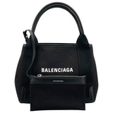 バレンシアガ BALENCIAGA ネイビーカバスXS 390346 ブラック キャンバス レディース ハンドバッグ