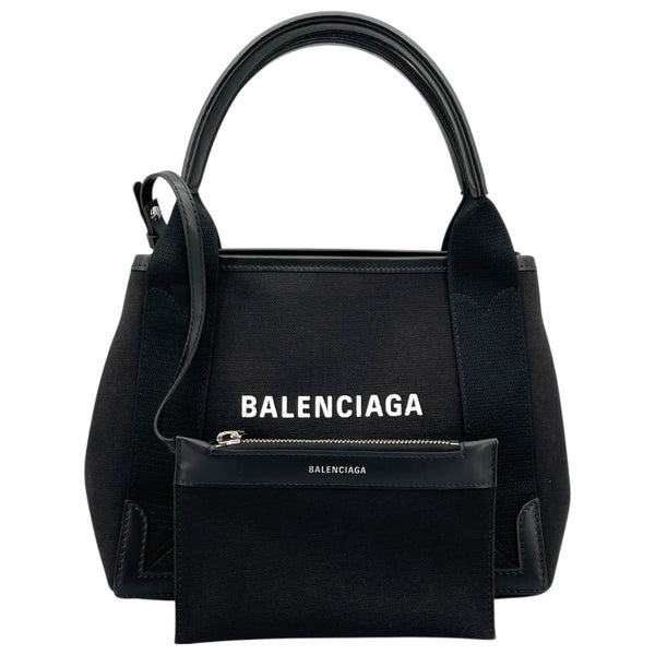 バレンシアガ BALENCIAGA ネイビーカバスXS 390346 ブラック キャンバス レディース ハンドバッグ