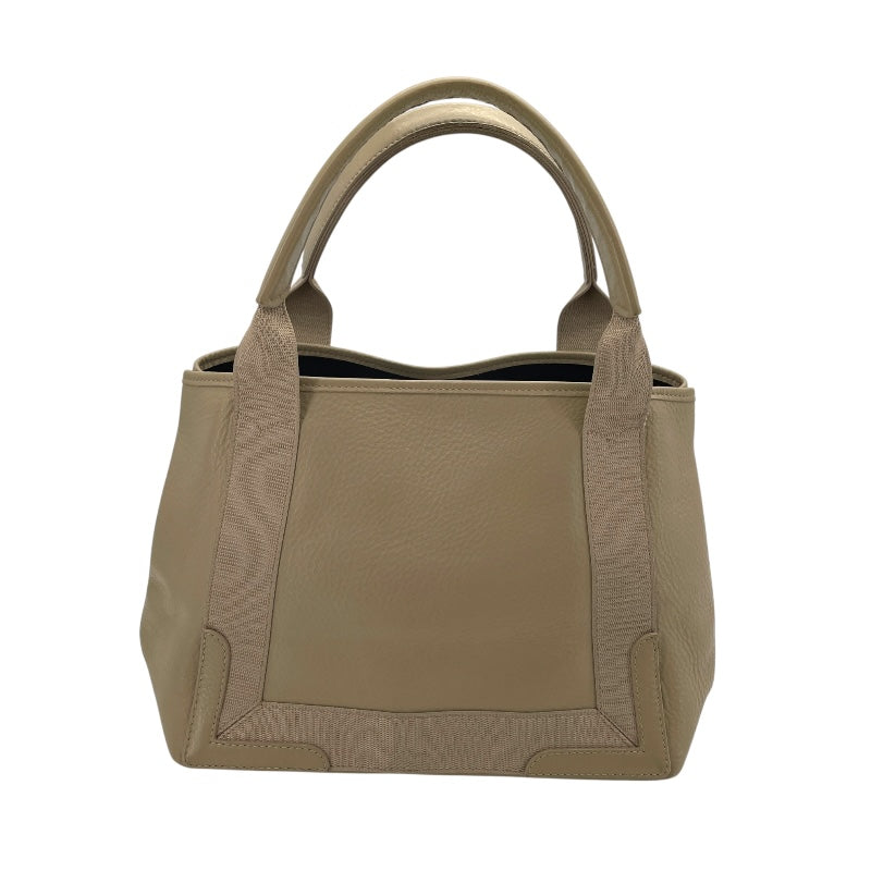 バレンシアガ BALENCIAGA ネイビーカバスS ベージュ レザー