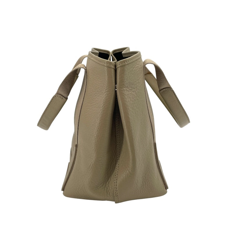 バレンシアガ BALENCIAGA ネイビーカバスS ベージュ レザー