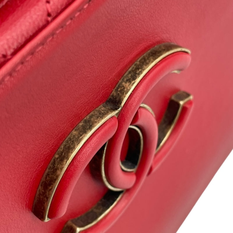 シャネル CHANEL ココマーク2WAY チェーンショルダー A93463 23番台 レッド GD金具 カーフ レディース ショルダーバッグ
