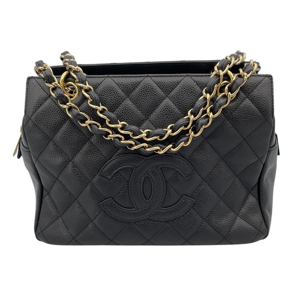 シャネル CHANEL PTT チェーントート A18004 11番台 ブラック GD金具 キャビアスキン レディース トートバッグ