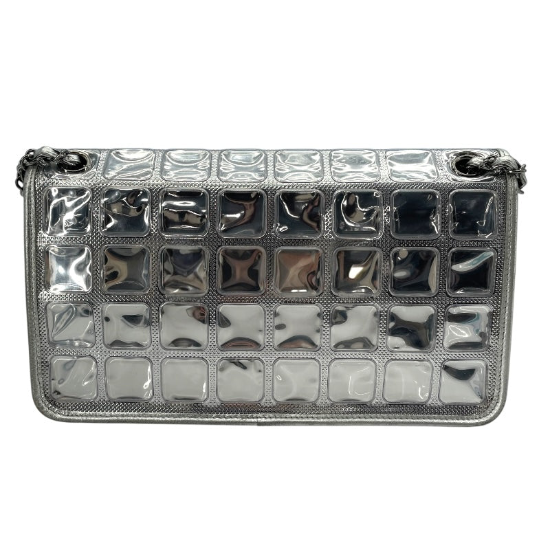 シャネル CHANEL アイスキューブ チェーンショルダー シルバー SV金具 ビニール レディース ショルダーバッグ