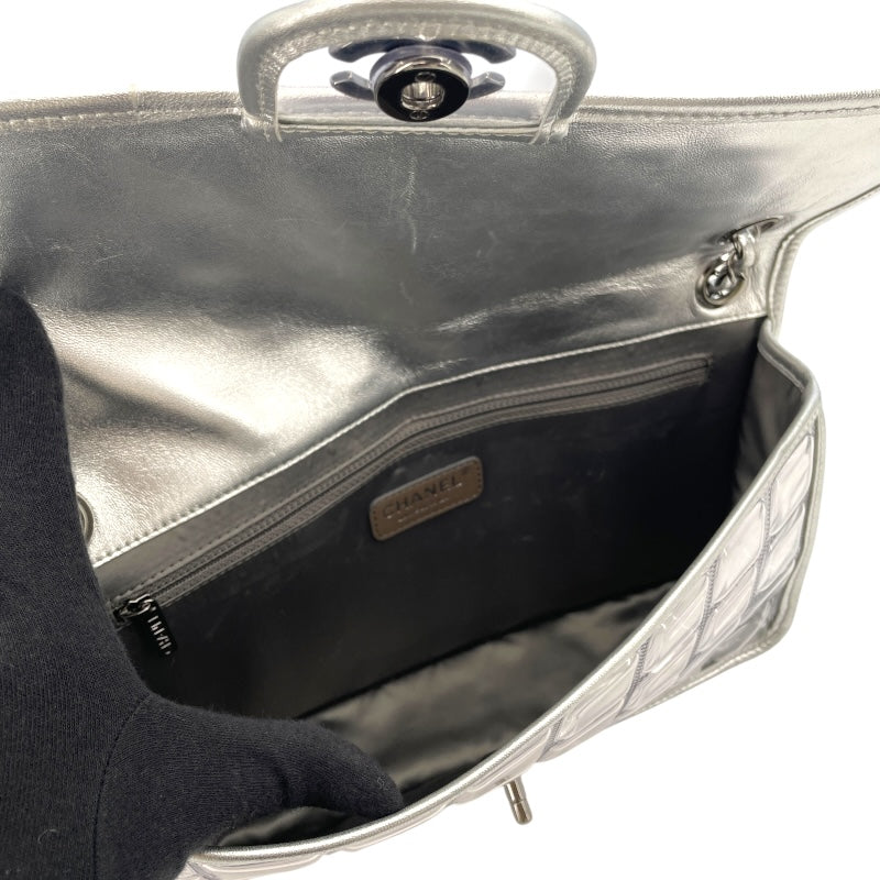シャネル CHANEL アイスキューブ チェーンショルダー シルバー SV金具 ビニール レディース ショルダーバッグ