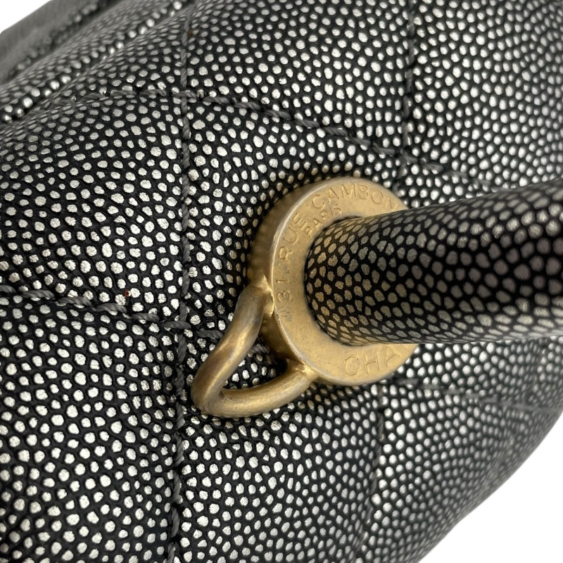 シャネル CHANEL ココハンドル29 A92991 28番台 シルバー GD金具 キャビアスキン レディース ショルダーバッグ
