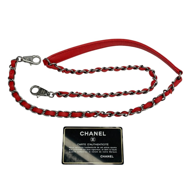 シャネル CHANEL ココハンドル29 Vステッチ A92991 28番台 レッド シルバー金具 キャビアスキン レディース ショルダーバッグ