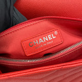 シャネル CHANEL ココハンドル29 Vステッチ A92991 28番台 レッド シルバー金具 キャビアスキン レディース ショルダーバッグ